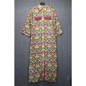 Yatra Kashmir Shirtdress Beaded Size Small Floral Maxi